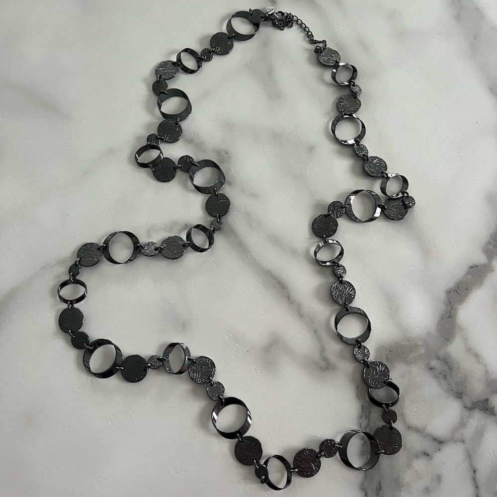 Lia Sophia Black Circle Necklace